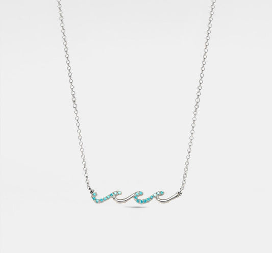 Dainty Gold Ocean Wave Pendant Necklace