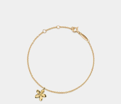 Dainty Gold Flower Charm Bracelet