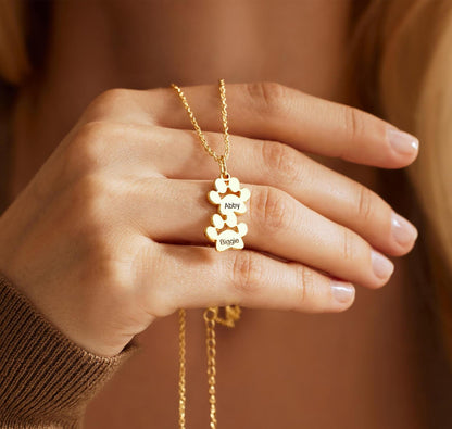 Personalized Tiny Paw Print Necklace