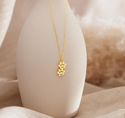 Personalized Tiny Paw Print Necklace