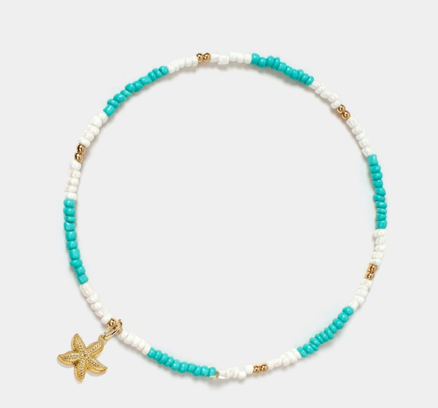 Turquoise Seashell Starfish Necklace