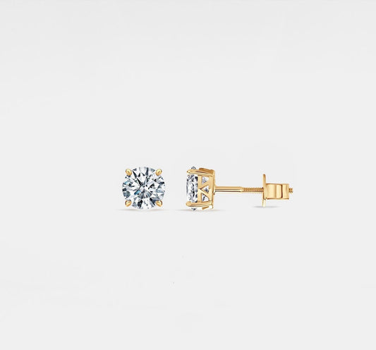 Moissanite Stud Earrings in 14K Gold