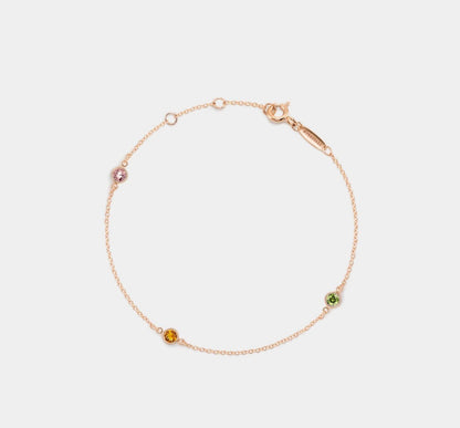 Gold Three Birthstone Stacking Bracelet