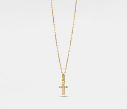 Dainty Cross Charm Pendant Necklace in Silver