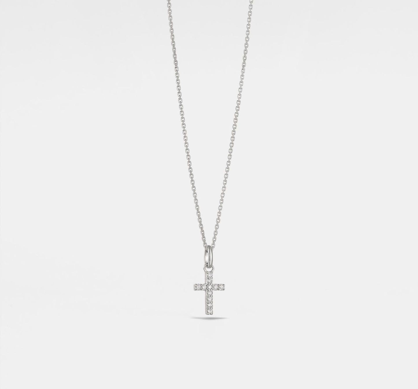 Dainty Cross Charm Pendant Necklace in Silver