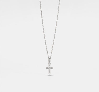 Dainty Cross Charm Pendant Necklace in Silver