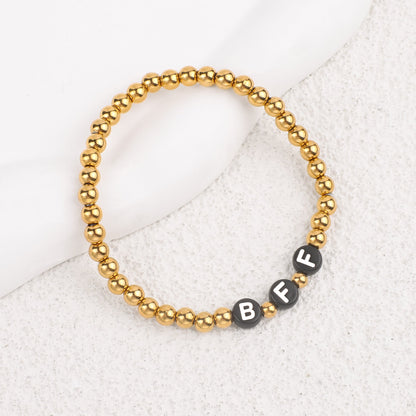 Personalized Gold Beaded Name Bracelet