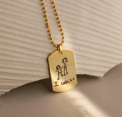 Personalized Engraved Men's Dog Tag Necklace