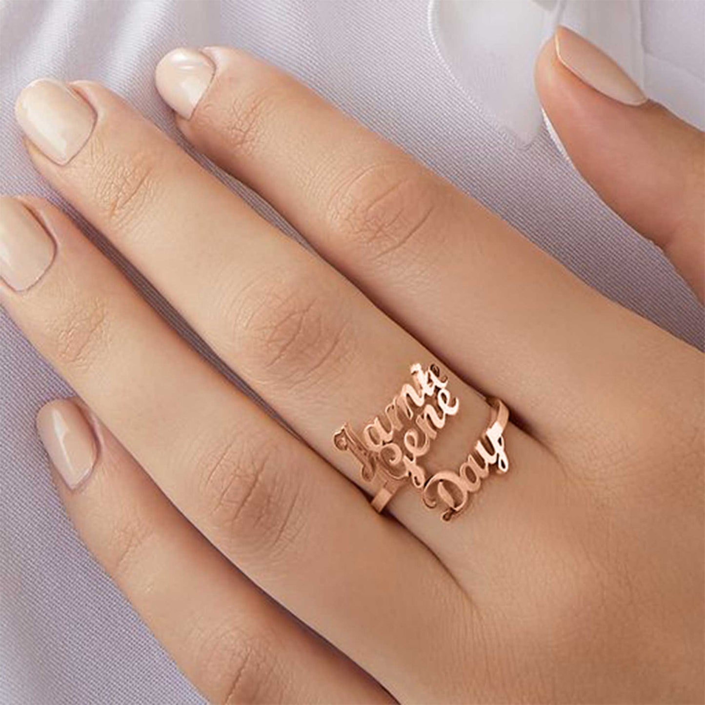 Personalized Triple Name Ring