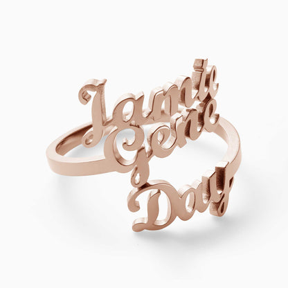 Personalized Triple Name Ring