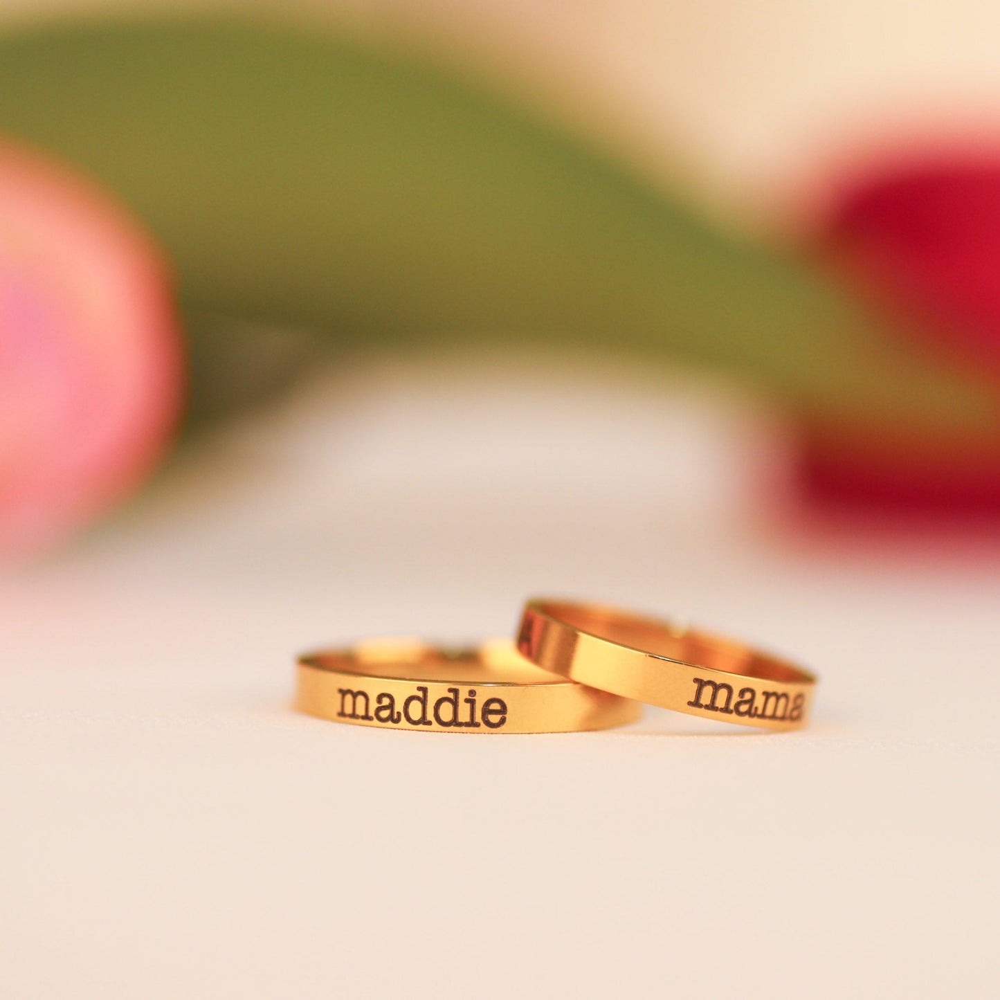 Personalized Stackable Name Ring 3mm Band