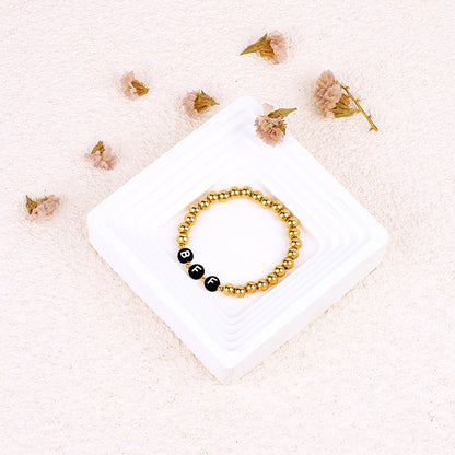 Personalized Gold Beaded Name Bracelet