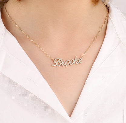 Personalized Pave Script Name Necklace