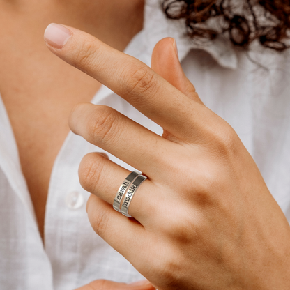 Personalized Stackable Name Ring 3mm Band