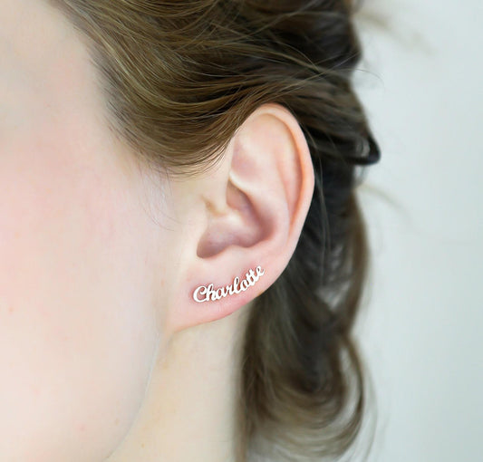 Personalized Minimalist Name Earrings