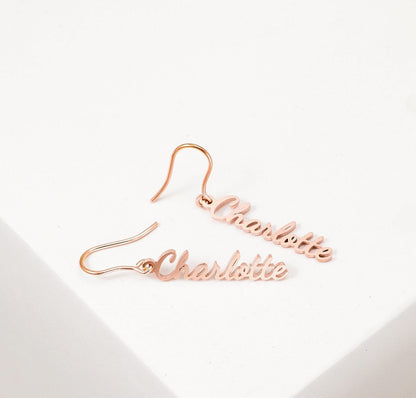 Personalized Name Earrings in Sterling Silver