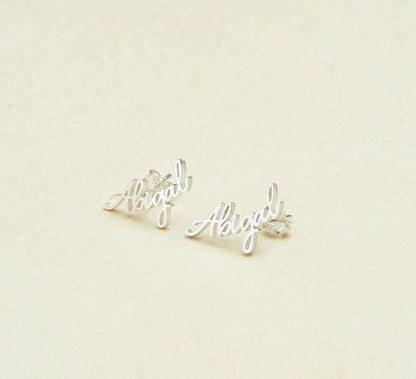 Personalized Sterling Silver Name Earrings