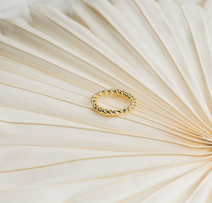 Gold Twisted Eternity Stacking Ring