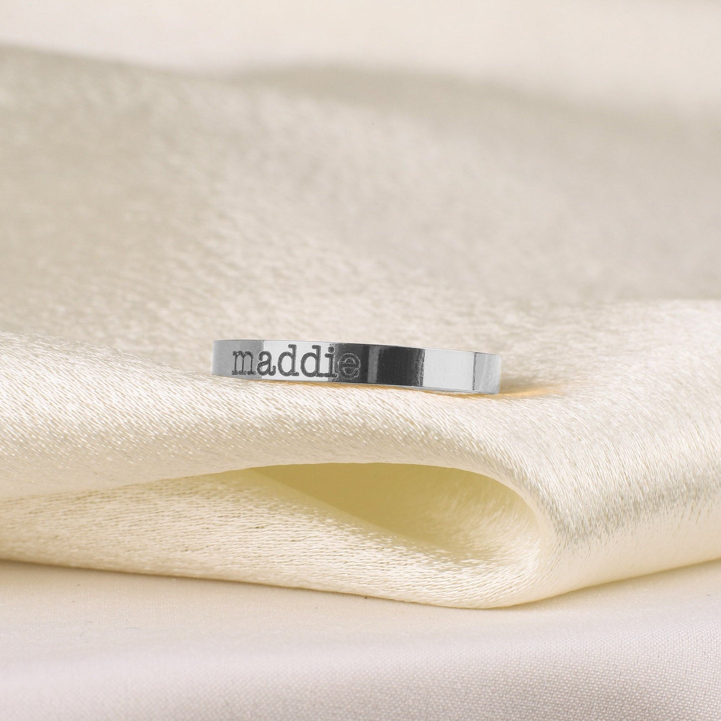 Personalized Stackable Name Ring 3mm Band