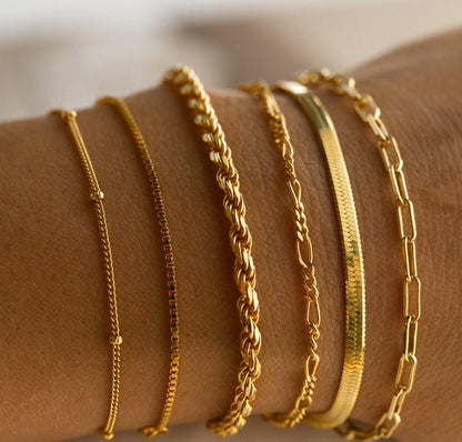 Dainty Gold and Silver Chain Bracelets