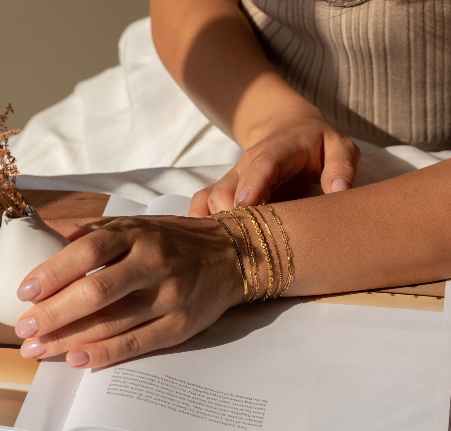 Dainty Gold and Silver Chain Bracelets