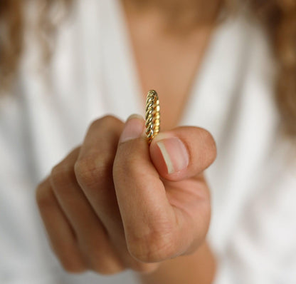 Personalized Twisted Gold Stacking Ring