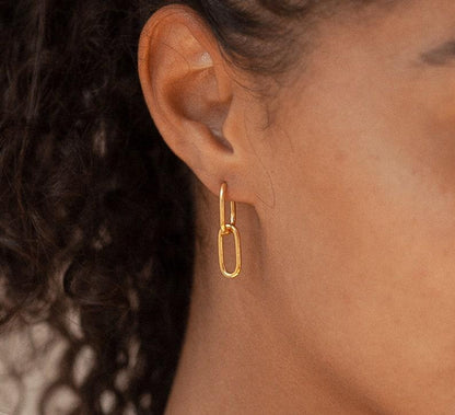 Minimalist Gold Dangle Link Earrings