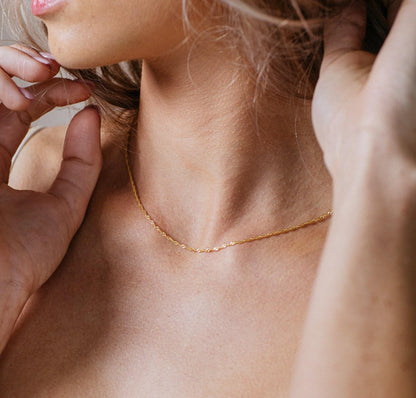 Gold and Silver Minimalist Singapore Necklace