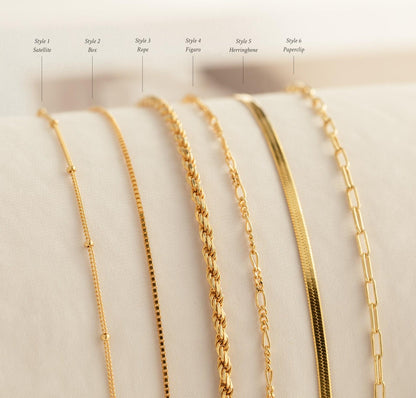 Personalized Silver and Gold Bracelet Chains