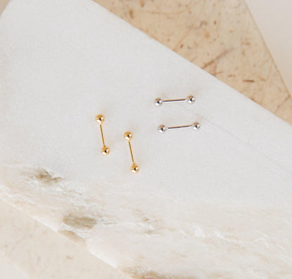 Dainty Double Ball Stud Earrings