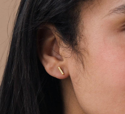 Dainty Pave Diamond Gold Earrings