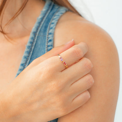 Customizable Double Birthstone Band Ring