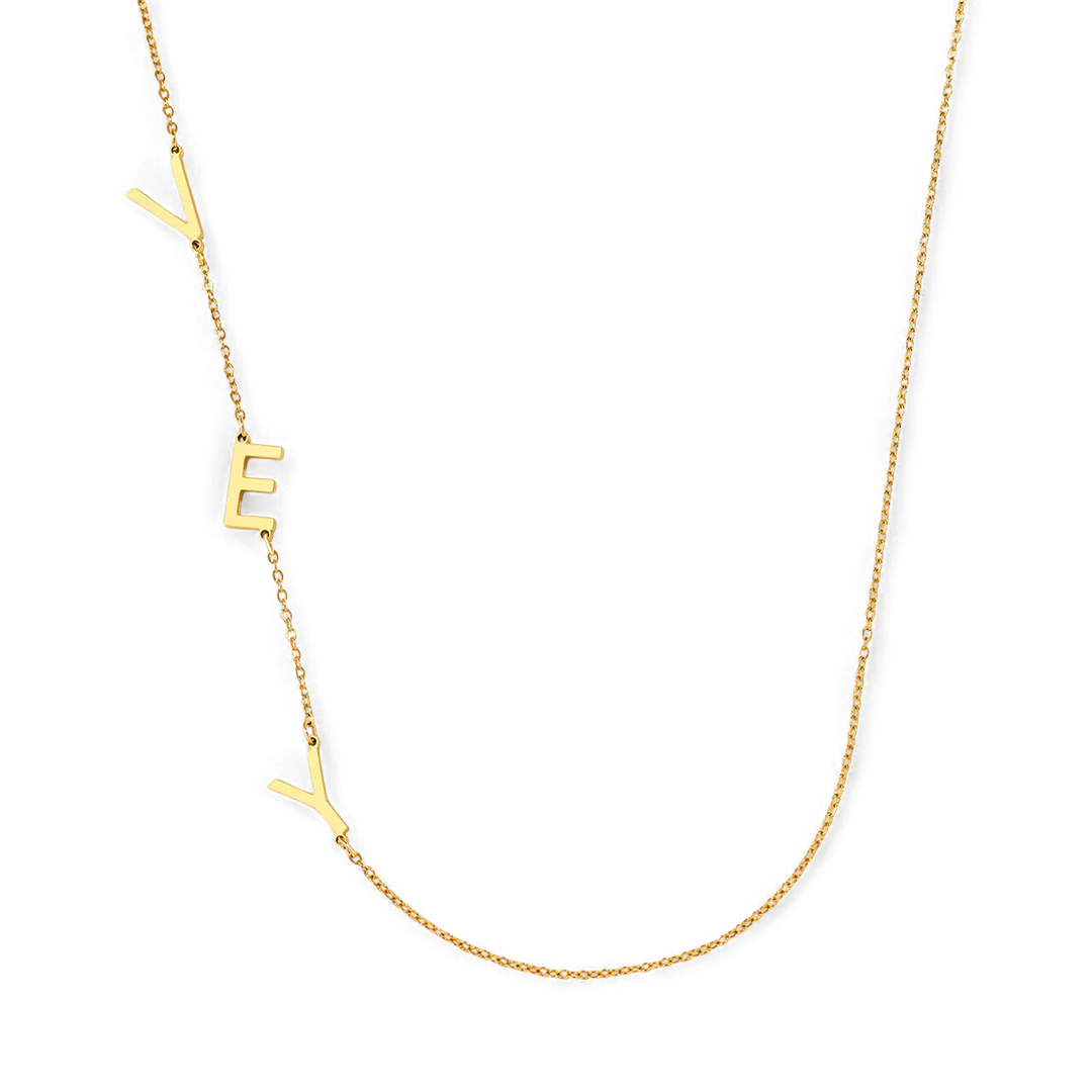 Custom Asymmetrical Initials Necklace