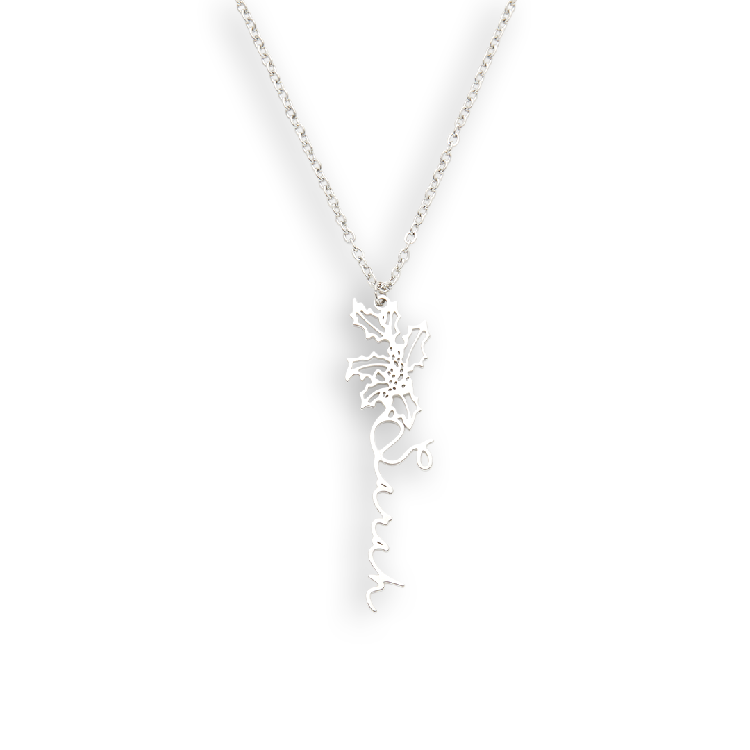 Customized Birth Flower Necklace