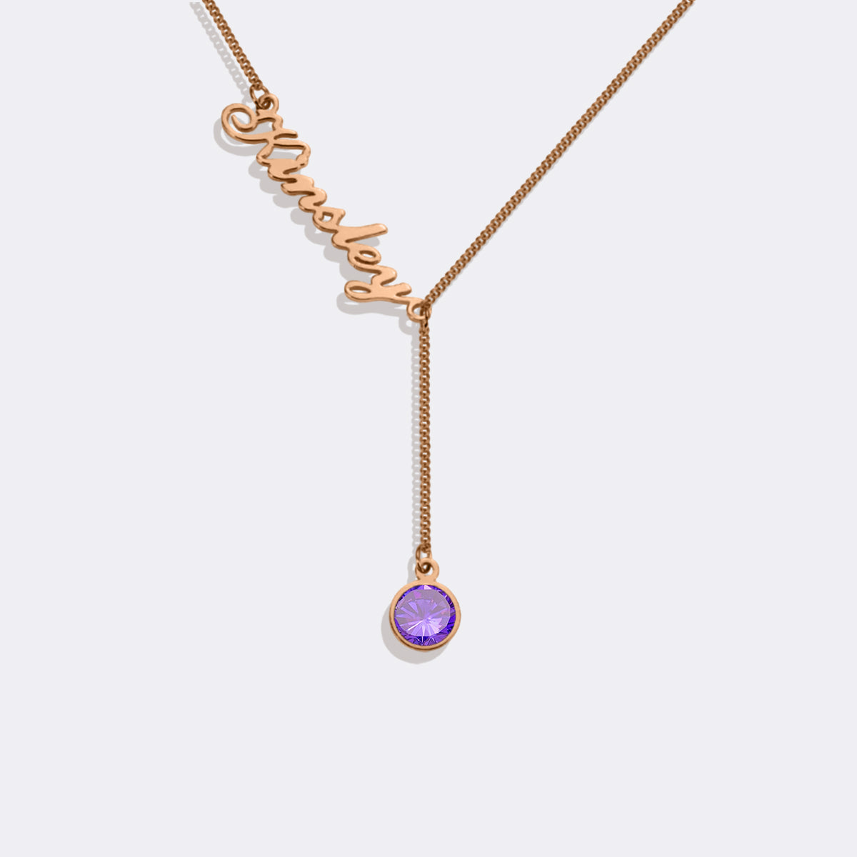 Personalized Birthstone Lariat Necklace