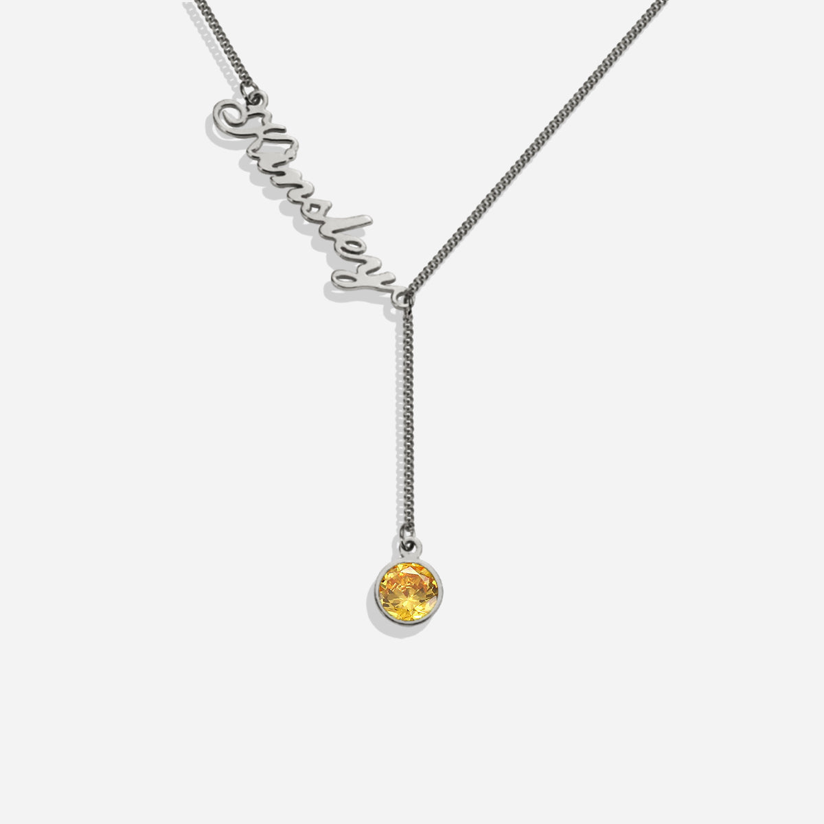 Personalized Birthstone Lariat Necklace