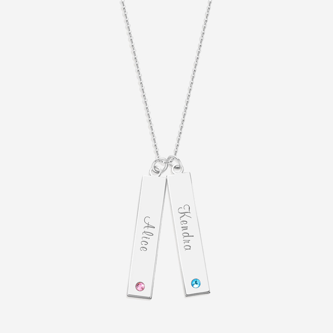 Personalized Birthstone Bar Necklace