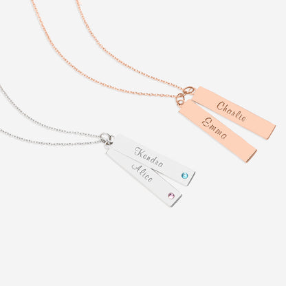 Personalized Birthstone Bar Necklace