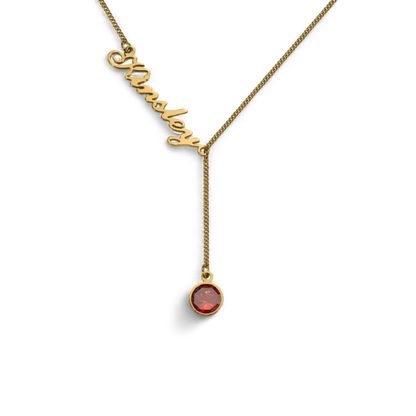 Personalized Birthstone Lariat Necklace