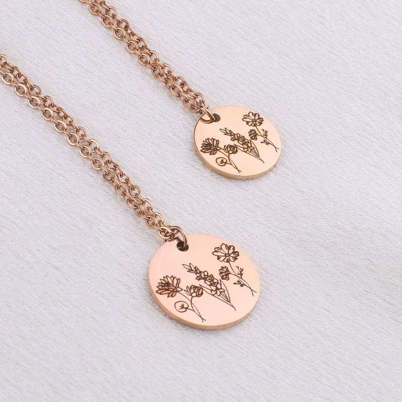 Personalized Flower Bouquet Necklace