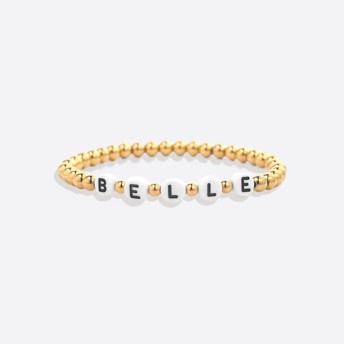 Personalized Gold Beaded Name Bracelet