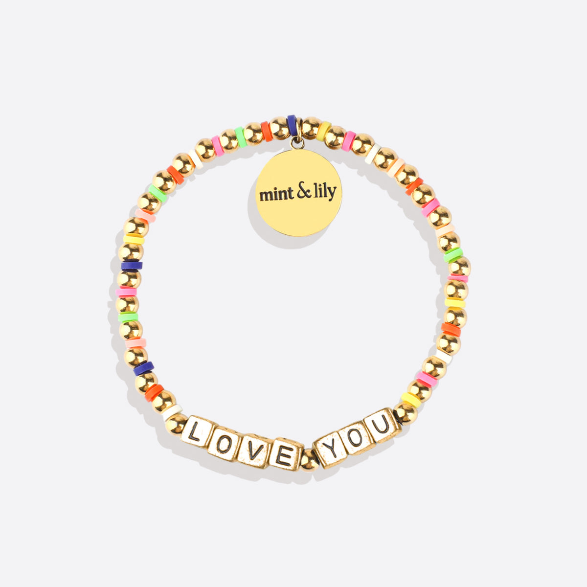 Personalized Waterproof Gold Rainbow Bracelet