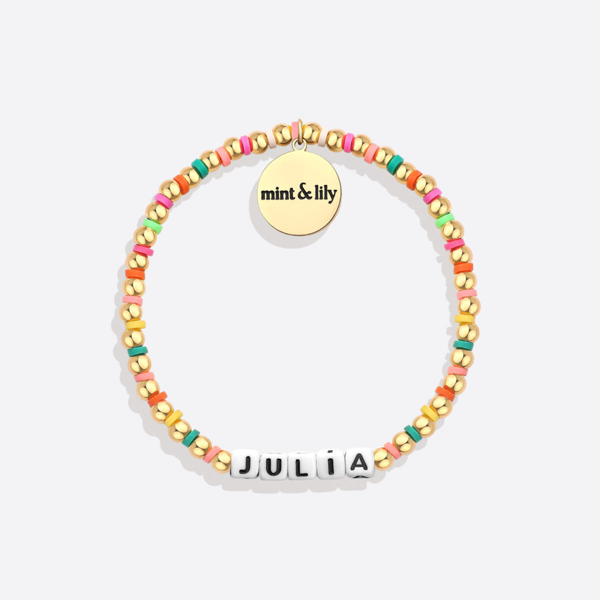 Personalized Waterproof Gold Rainbow Bracelet