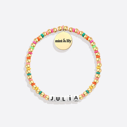 Personalized Waterproof Gold Rainbow Bracelet