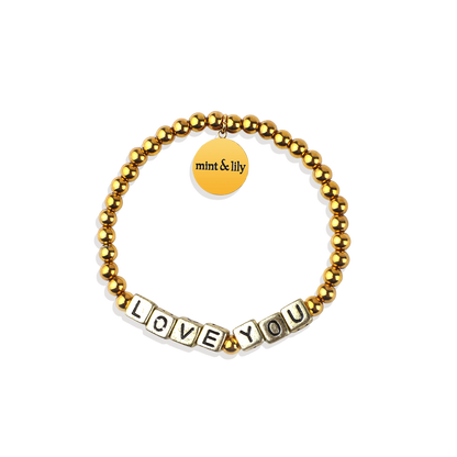 Personalized Waterproof Gold Beaded Bracelet