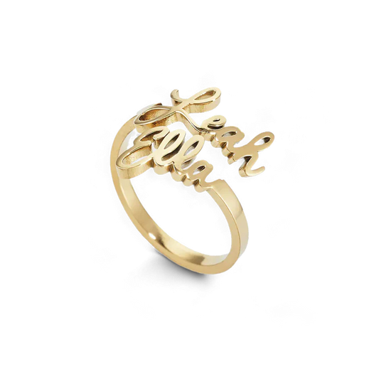 Personalized Double Name Ring