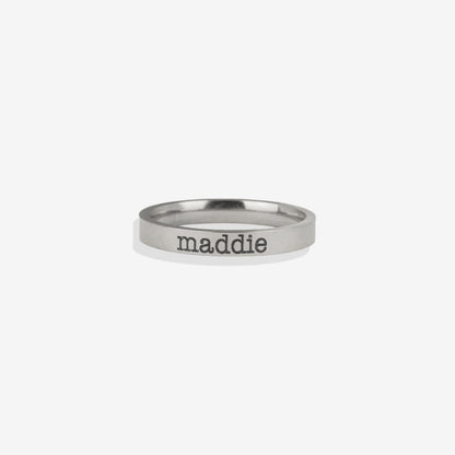 Personalized Stackable Name Ring 3mm Band