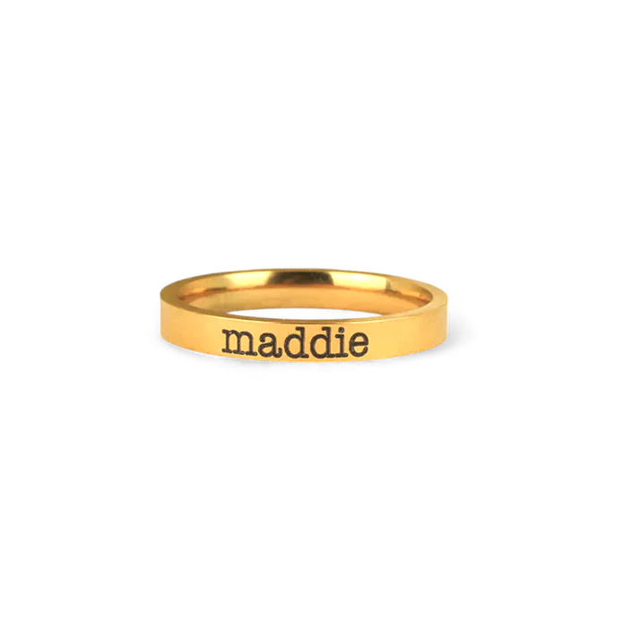 Personalized Stackable Name Ring 3mm Band