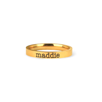 Personalized Stackable Name Ring 3mm Band