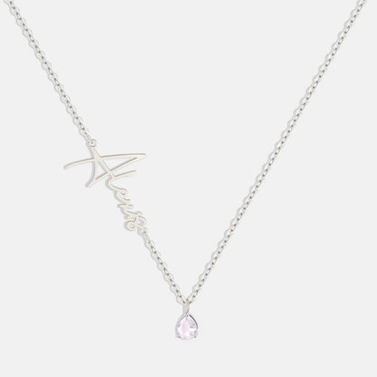 Custom Birthstone Name Necklace